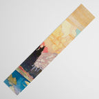 Storms over Keiisino - Winter Mountain & Forest Ukiyoe Nature Landscape in Pink, Blue, and Green Table Runner Gallery Image 3