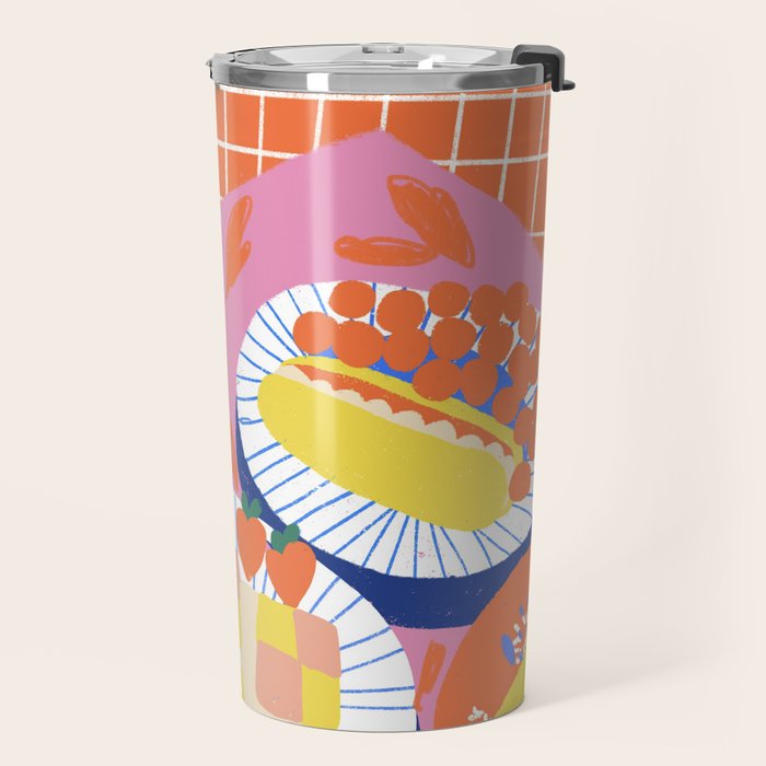 Victoria sponge still life Travel Mug Gallery Image 2