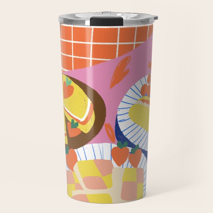 Victoria sponge still life Travel Mug Gallery Image 1
