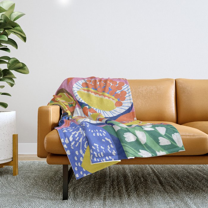 Victoria sponge still life Throw Blanket Gallery Image 1