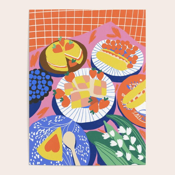 Victoria sponge still life Poster Gallery Image 1