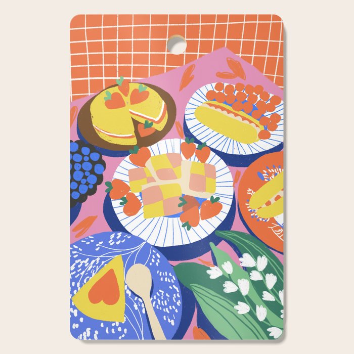 Victoria sponge still life Cutting Board Gallery Image 1