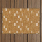 double dash on mustard Outdoor Rug Gallery Image 1