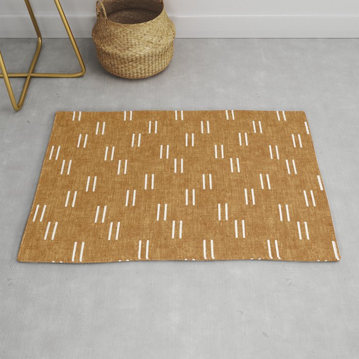 double dash on mustard Rug Gallery Image 1