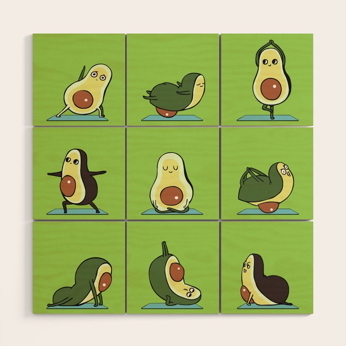 Avocado Yoga Wood Wall Art Gallery Image 1