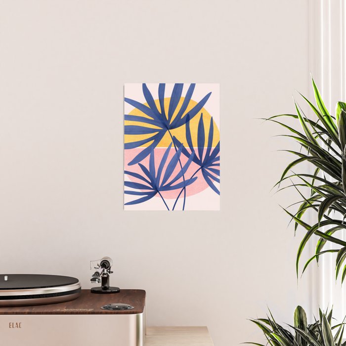 Bright Pop Tropical Palm Art Poster Gallery Image 2