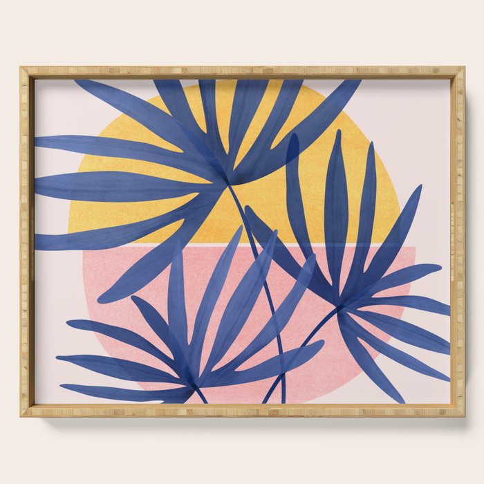 Bright Pop Tropical Palm Art Serving Tray Gallery Image 1