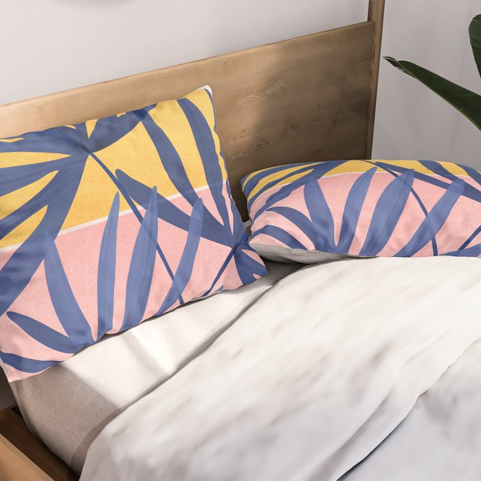 Bright Pop Tropical Palm Art Pillow Sham Gallery Image 2