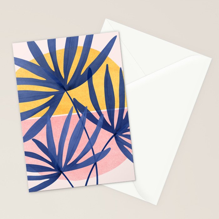 Bright Pop Tropical Palm Art Stationery Card Gallery Image 2