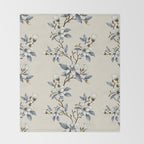Elegant branch of white magnolia Throw Blanket Gallery Image 2