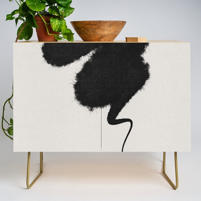 Black Brushstroke Credenza Gallery Image 1