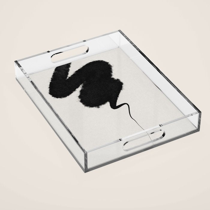 Black Brushstroke Acrylic Tray Gallery Image 1