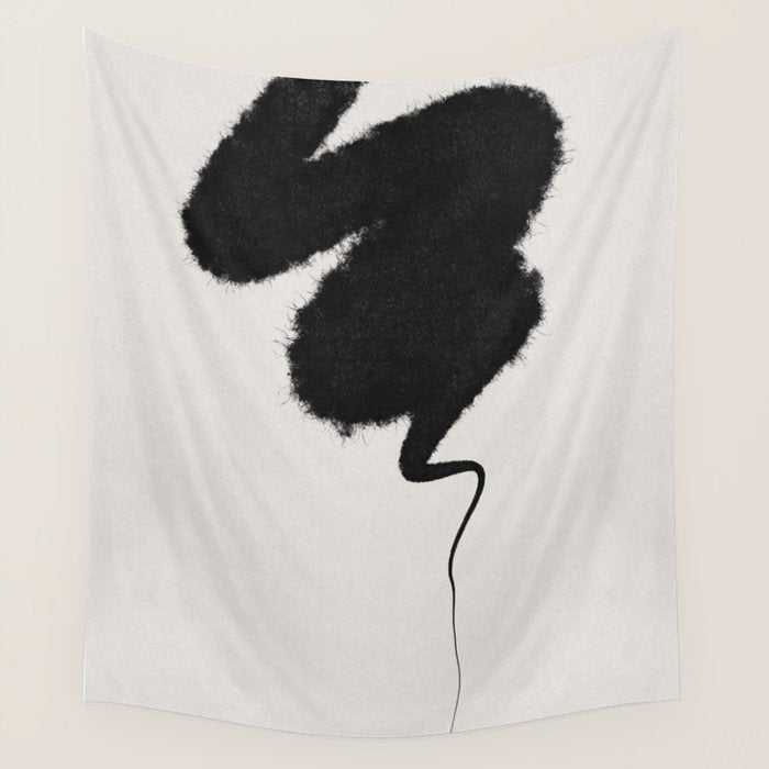 Black Brushstroke Wall Tapestry Gallery Image 4