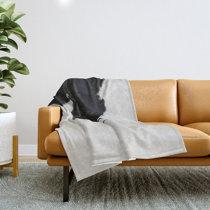 Black Brushstroke Throw Blanket Gallery Image 1
