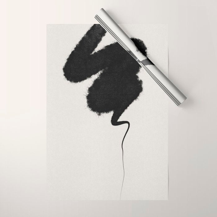Black Brushstroke Wrapping Paper Gallery Image 1