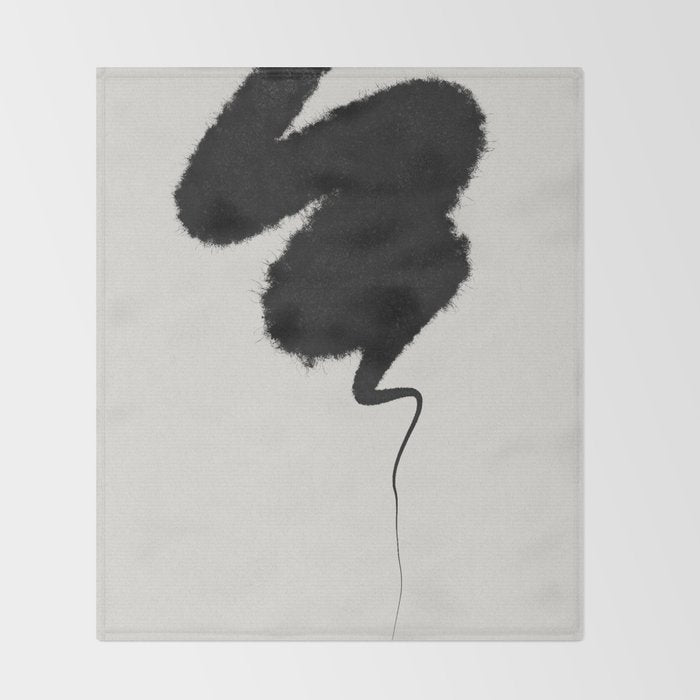 Black Brushstroke Throw Blanket Gallery Image 2