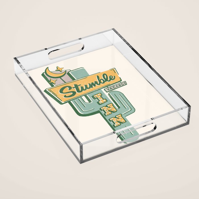 The Stumble Inn Vintage Highway Sign Acrylic Tray Gallery Image 1
