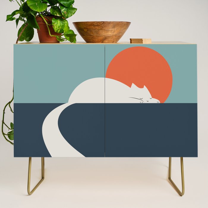 Cat Landscape 3 : Cat road Credenza Gallery Image 1