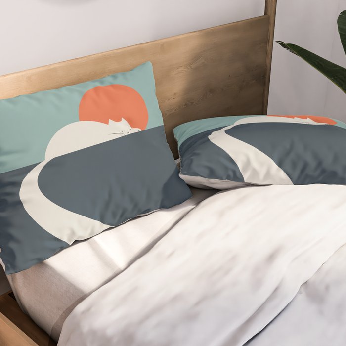 Cat Landscape 3 : Cat road Pillow Sham Gallery Image 2