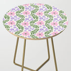 Whimsical Floral - White, Green, Pink and Purple Side Table Gallery Image 2