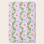 Whimsical Floral - White, Green, Pink and Purple Cutting Board Gallery Image 1