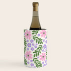 Whimsical Floral - White, Green, Pink and Purple Wine Chiller Gallery Image 2