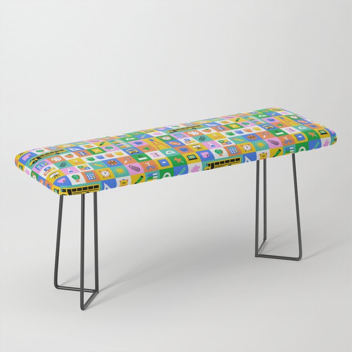 Colorful back to school mosaic pattern Bench Gallery Image 1