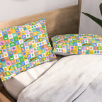 Colorful back to school mosaic pattern Pillow Sham Gallery Image 2