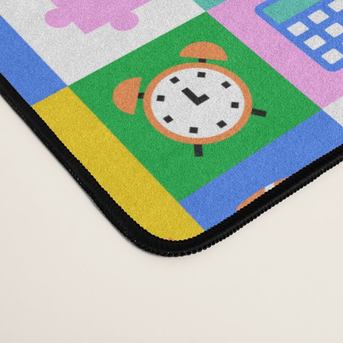 Colorful back to school mosaic pattern Desk Mat Gallery Image 4