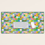 Colorful back to school mosaic pattern Desk Mat Gallery Image 1
