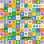 Colorful back to school mosaic pattern Coffee Mug Gallery Image 2