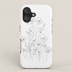 Poppy Flowers Line Art iPhone Case Gallery Image 1
