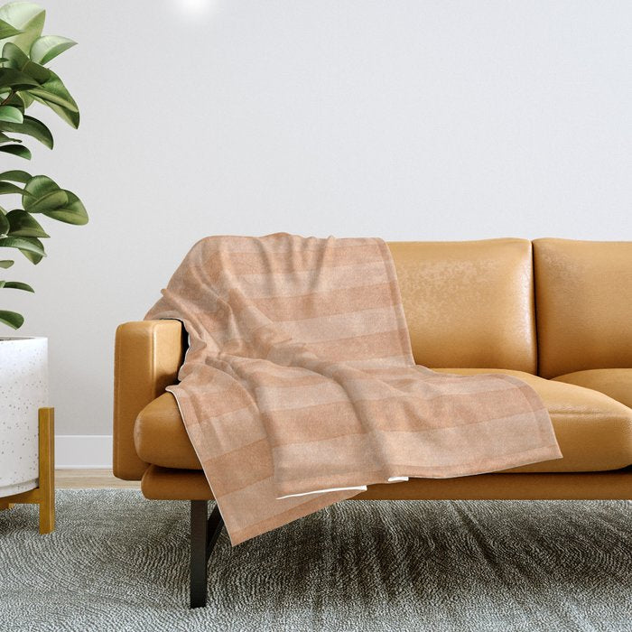 STRIPES - 004 - peach Throw Blanket Gallery Image 1