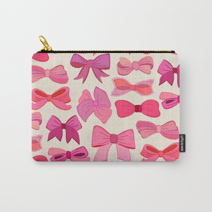 Vintage Pink Bows Carry All Pouch Gallery Image 1
