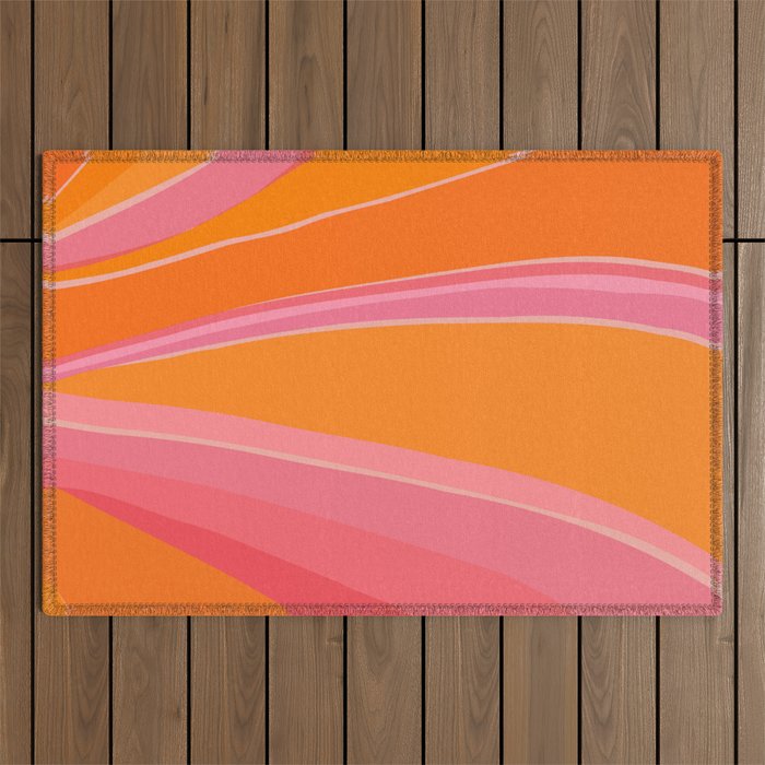 Sunshine Stripe Floral Outdoor Rug Gallery Image 1