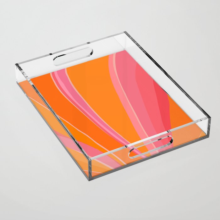 Sunshine Stripe Floral Acrylic Tray Gallery Image 1
