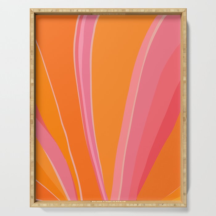 Sunshine Stripe Floral Serving Tray Gallery Image 1