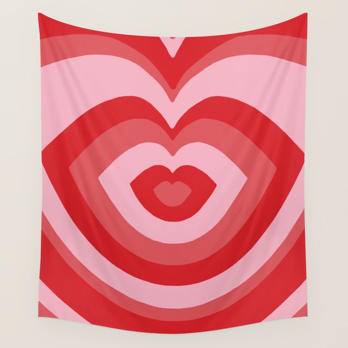 Hypnotic Cherry Lips Wall Tapestry Gallery Image 1