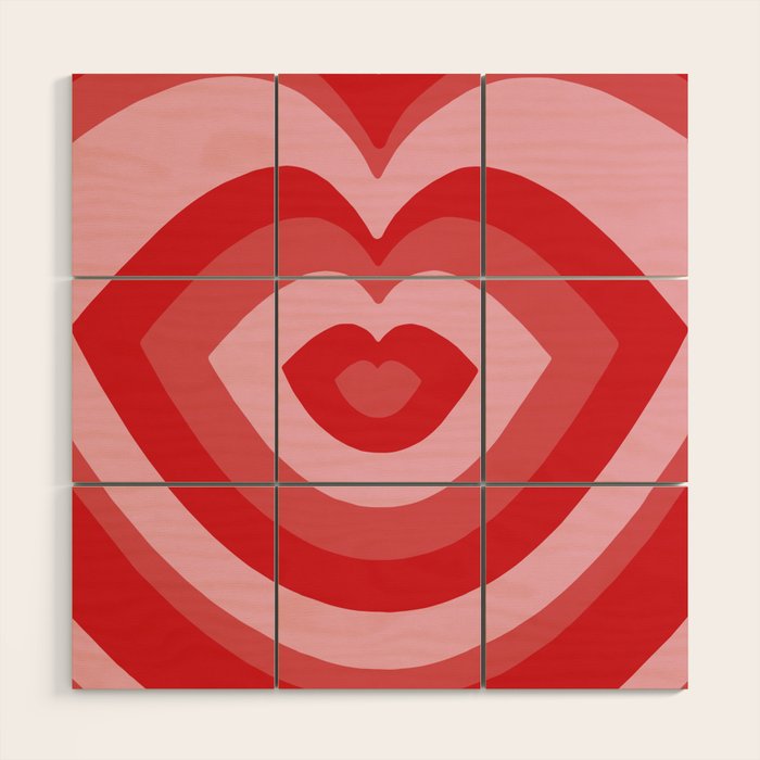 Hypnotic Cherry Lips Wood Wall Art Gallery Image 1
