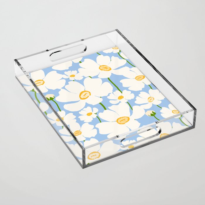 Buttercup field - blue Acrylic Tray Gallery Image 1