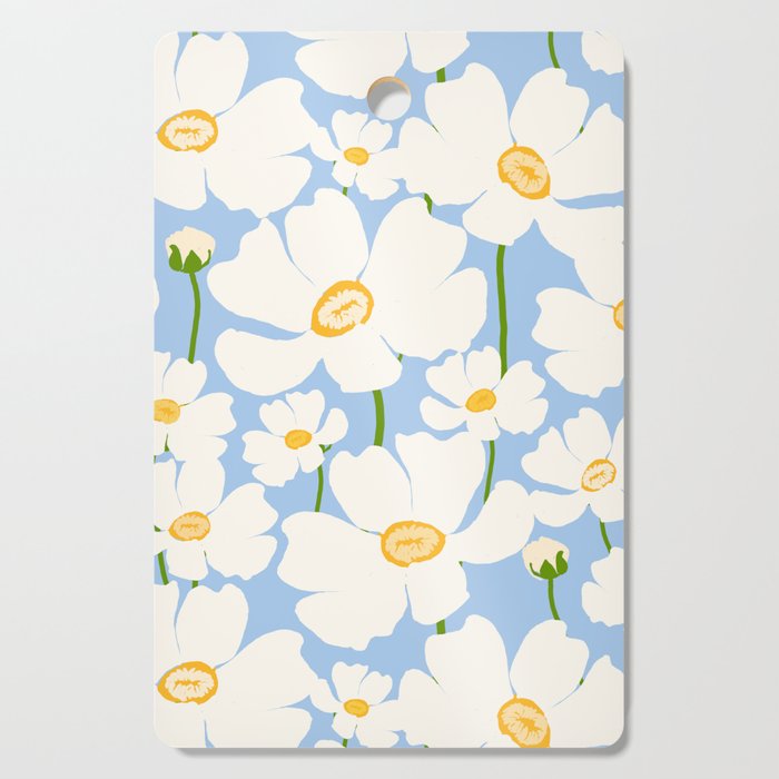 Buttercup field - blue Cutting Board Gallery Image 1
