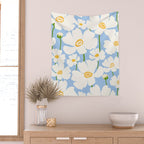 Buttercup field - blue Wall Tapestry Gallery Image 2