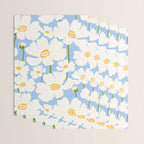 Buttercup field - blue Wrapping Paper Gallery Image 3