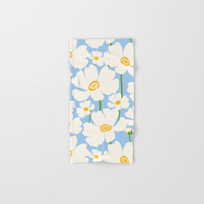 Buttercup field - blue Bath Towel Gallery Image 1