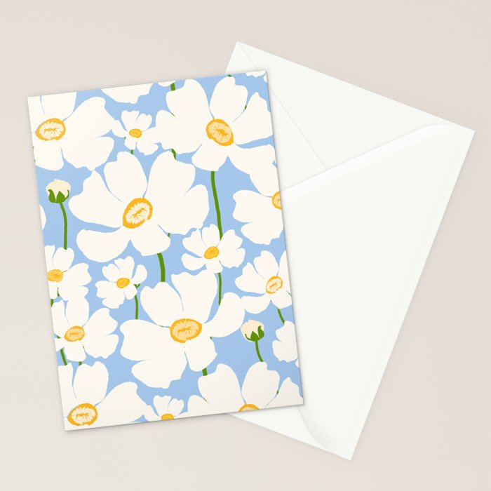 Buttercup field - blue Stationery Card Gallery Image 2