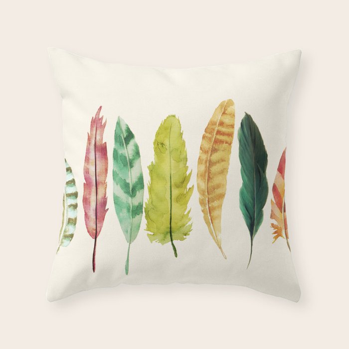 Feathers Throw Pillow Gallery Image 1