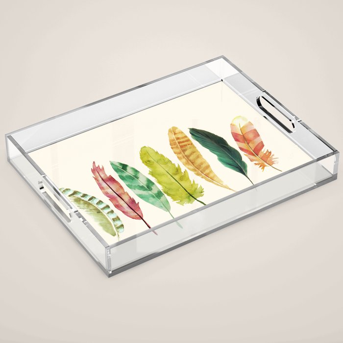 Feathers Acrylic Tray Gallery Image 1