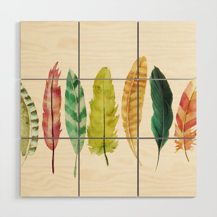 Feathers Wood Wall Art Gallery Image 1