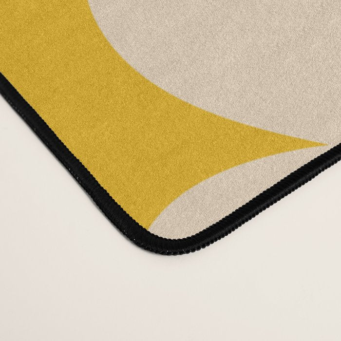 Abstract Flower Shape - Yellow, Red and Peach  Desk Mat Gallery Image 4