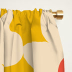Abstract Flower Shape - Yellow, Red and Peach  Window Curtain Gallery Image 2
